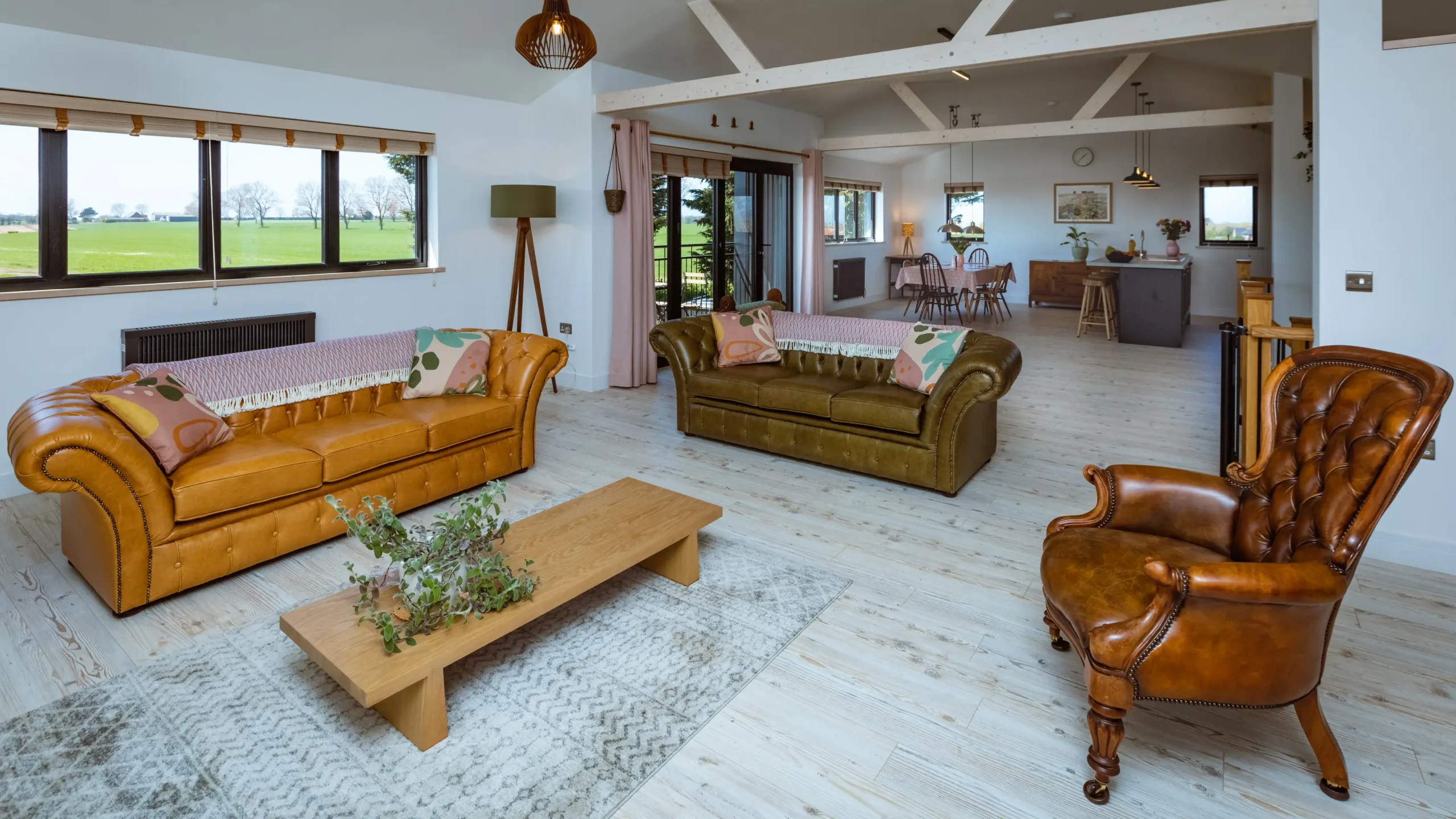 The Grain Barn Lounge. Contemporary Norfolk Holiday Cottage with Dog-Friendly Garden