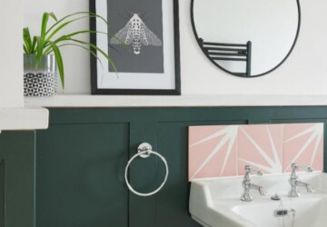 Bathroom in pink and green